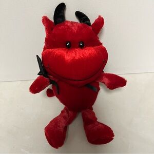 Dan Dee Red Devil Plush Stuffed Animal Toy 12” 2009 Cape and Pitchfork